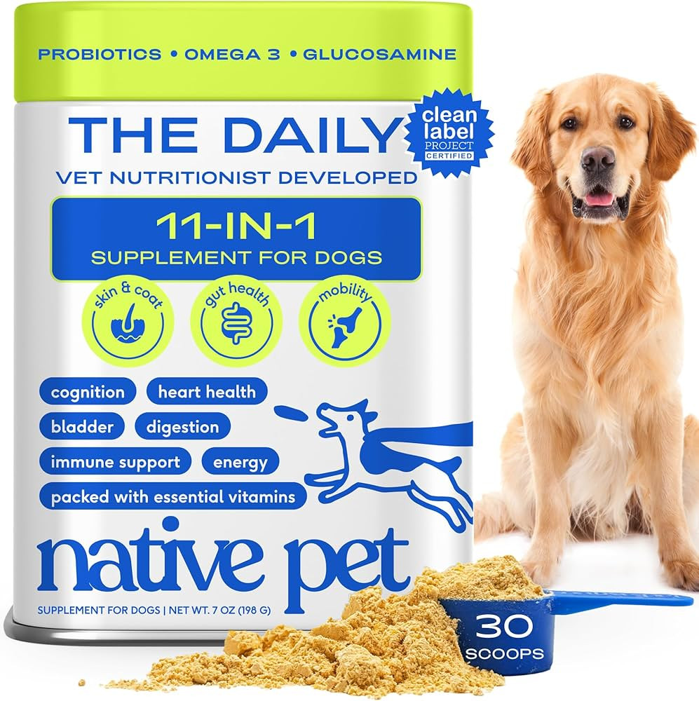 Native Pet Dog Vitamins & Supplements - 11-in-1 Vitamin Powder for Dog Food Topper - Collagen, Gl... | Amazon (US)