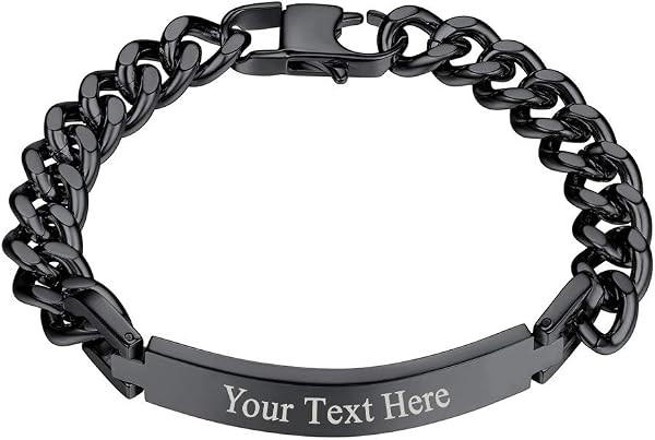 PROSTEEL Custom Bracelets for Men Women, Name Date Initial Quote Engraved Personalized Bracelet, ... | Amazon (US)