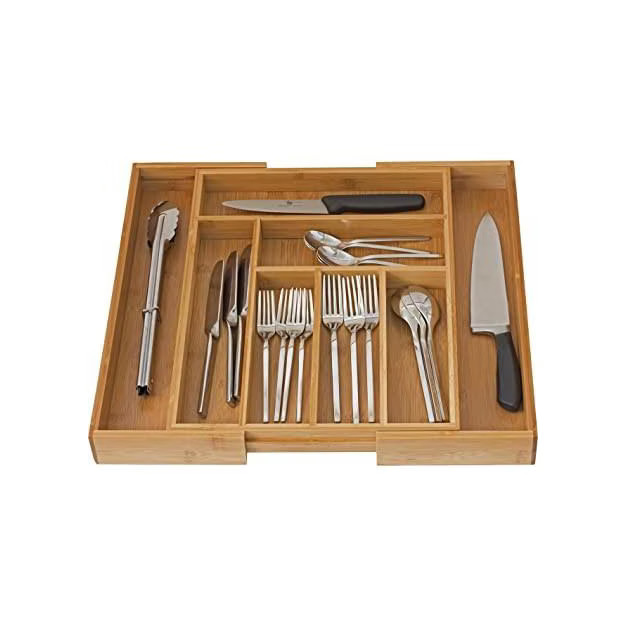 Homeitusa Expandable Cutlery Bamboo Kitchen Utensils and Flatware Drawer Divider/Organizer. | Target