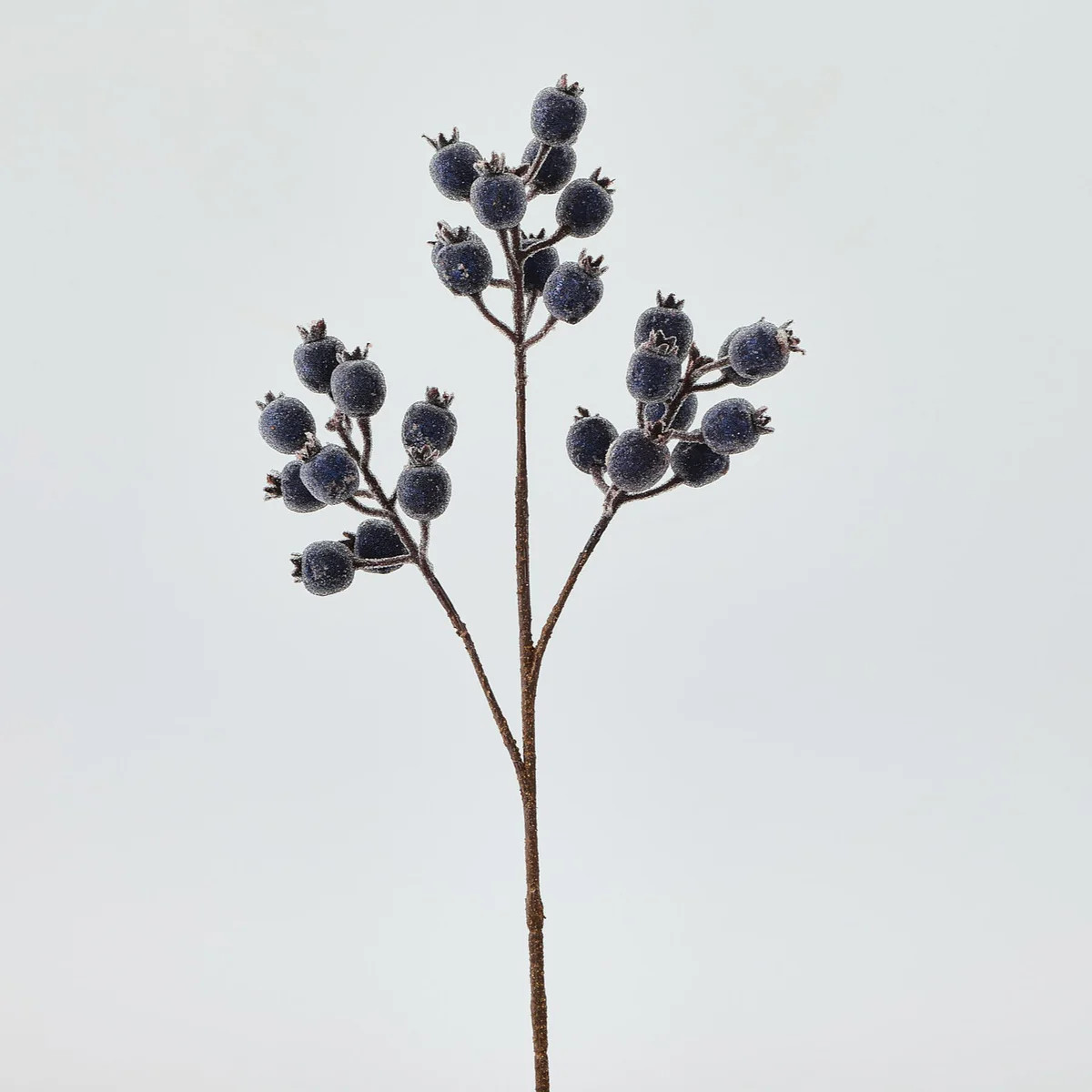 Waterproof Sapphire Blue Beaded Pomegranate Berry Cluster Branch Spray - 24" | Darby Creek Trading