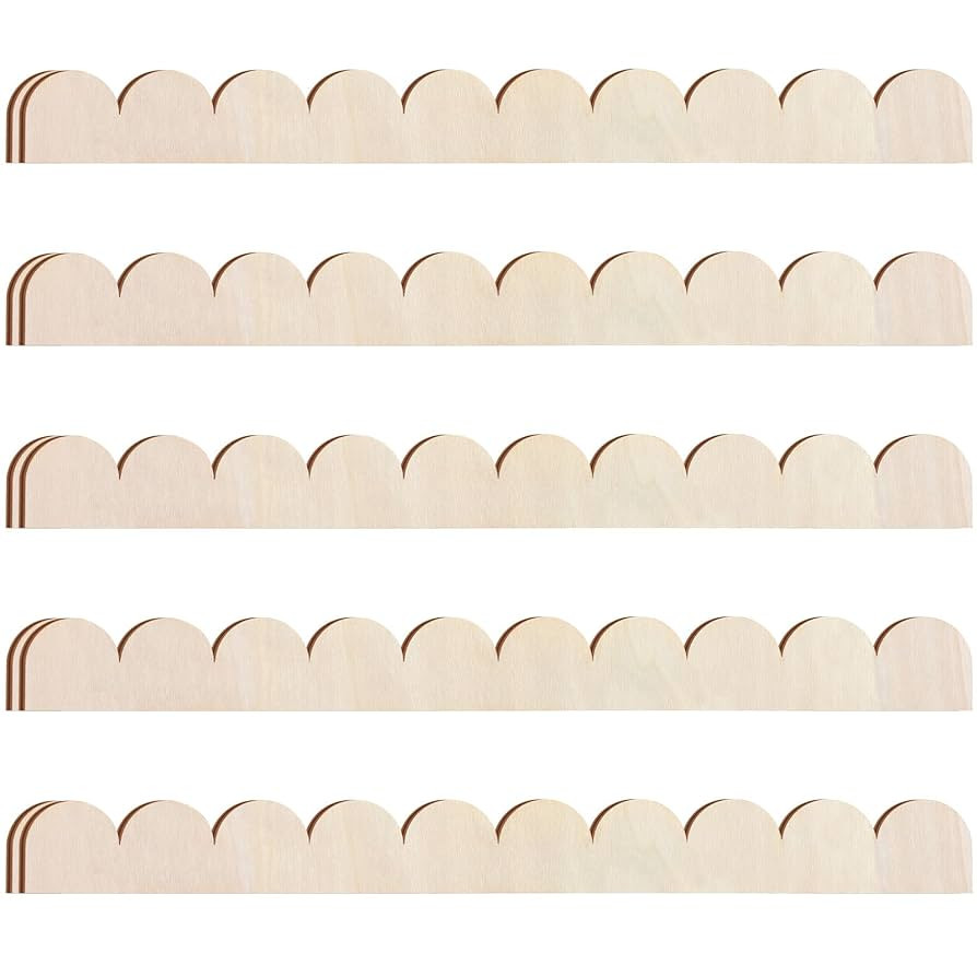 Unfinished Scalloped Decorative Wood Trim Scalloped Edge Decorative Wood Molding Cute DIY Mouldin... | Amazon (US)