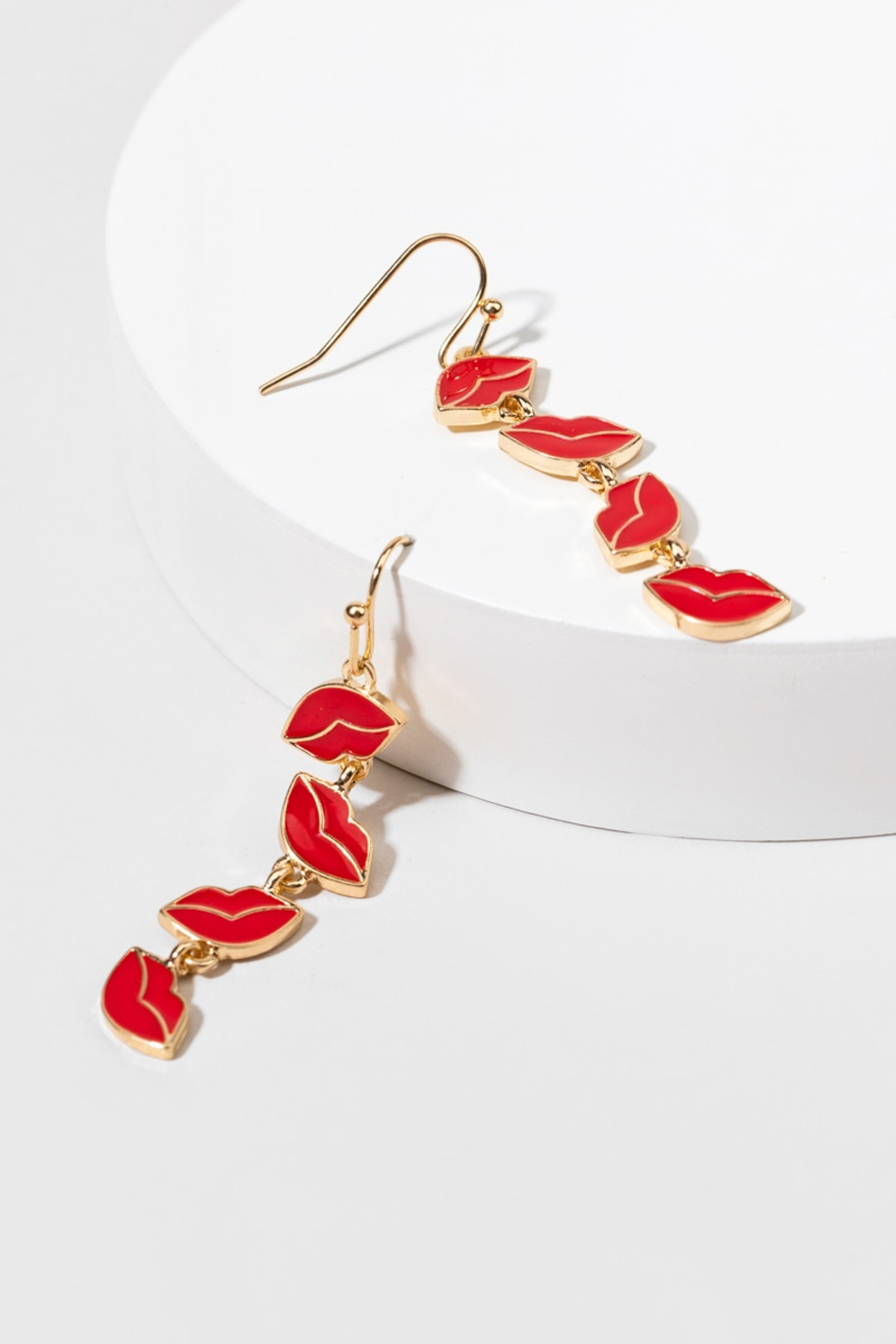 Marlene Enamel Lips Earrings | Francesca's