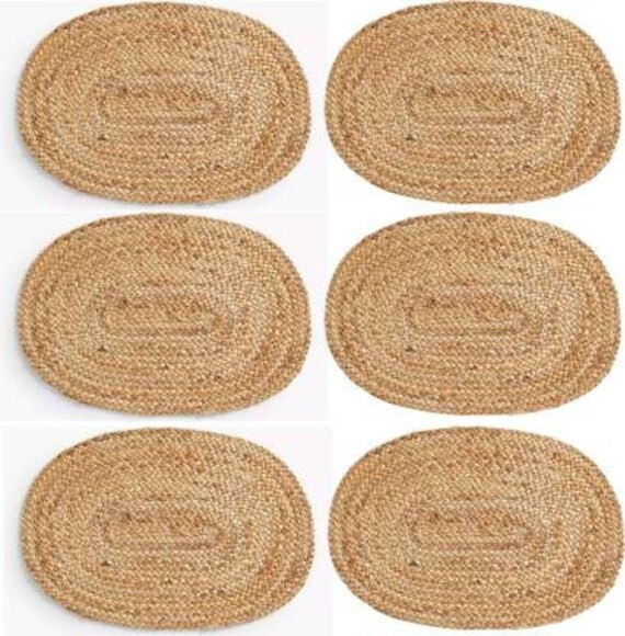 Wholesale Natural Hand Braided Jute Oval Shape Table Place Mat | Etsy | Etsy (US)