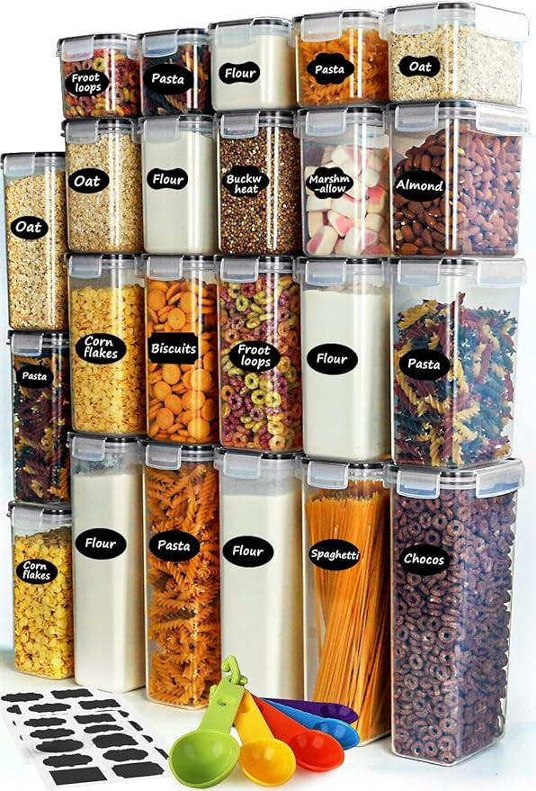 VERONES Airtight Food Storage Container Set - 23 PACK - Kitchen & Pantry Organization - BPA-Free ... | Amazon (US)