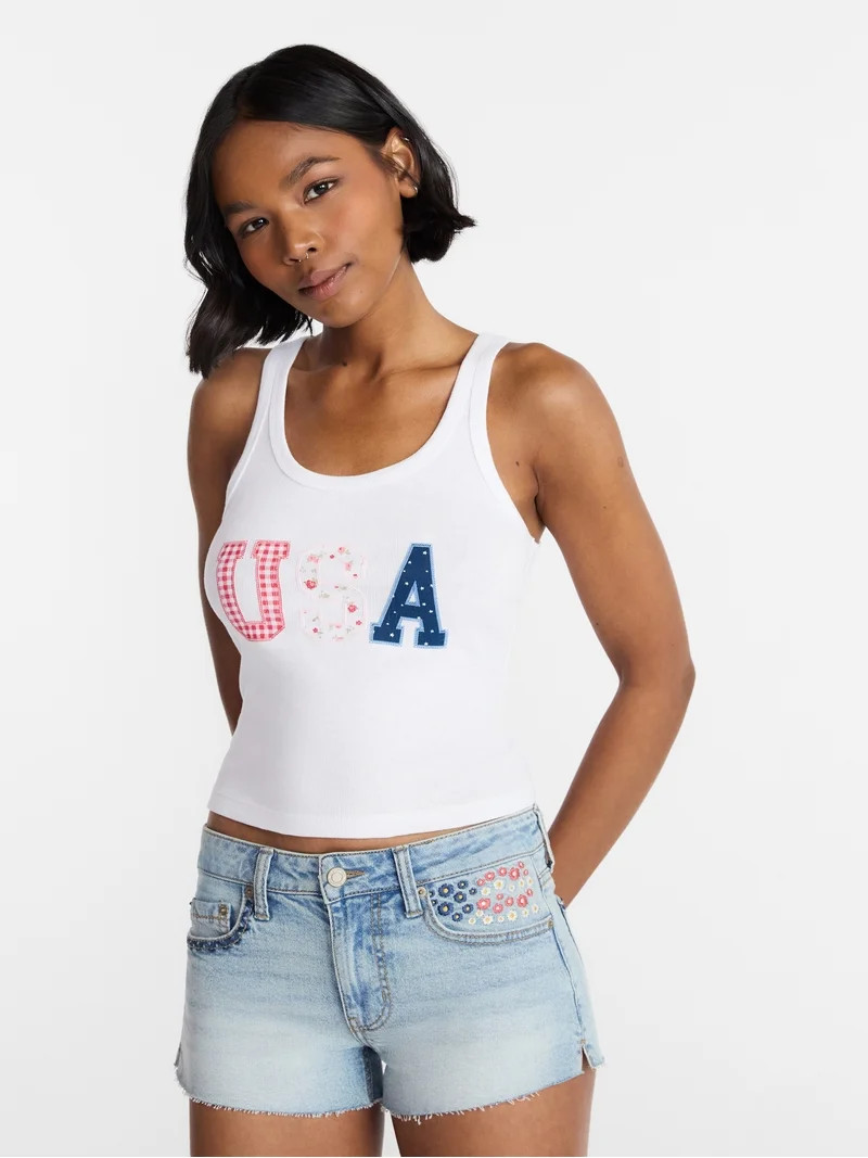 No Boundaries Americana Graphic Tank Top, Women's XXS-XXL | Walmart (US)