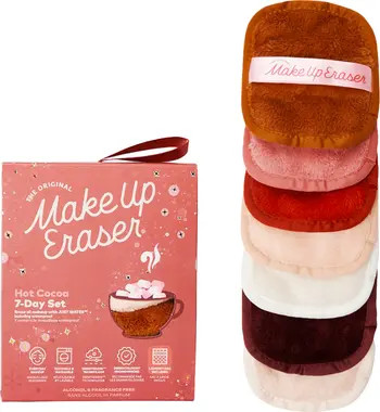 7-Day Hot Cocoa MakeUp Eraser Set with Laundry Bag | Nordstrom