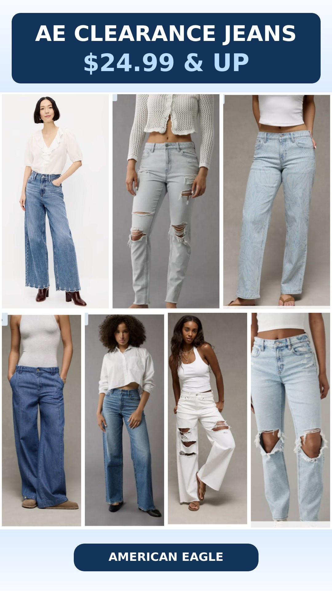 AE clearance jeans are only $24.99 & up! 👖🔥 Grab your favorites while supplies last and your size is still available!

#LTKSaleAlert #LTKActive #LTKSeasonal