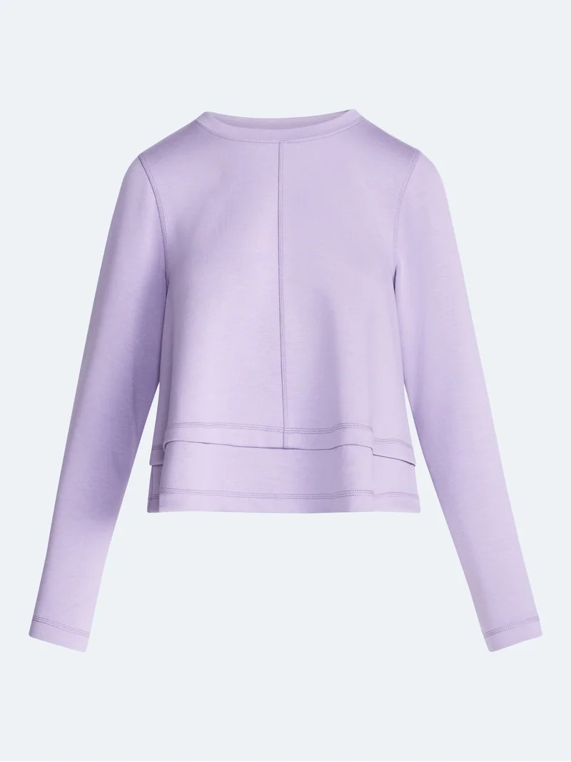 Scoop Women's and Women's Plus Scubaknit Cropped Tiered Top, Sizes XS-4X | Walmart (US)