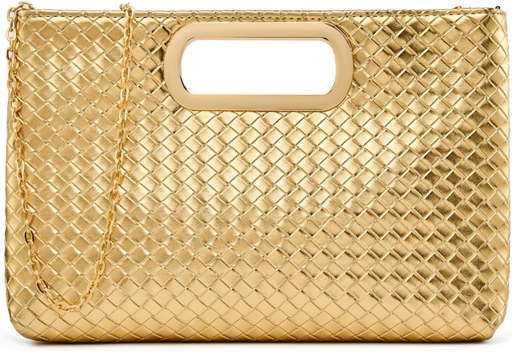 Woven Evening Bag Clutch Purses for Women Fashion PU Leather Crossbody Purse for Wedding Party an... | Amazon (US)
