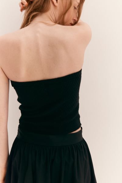 Bead-detail Textured-knit Tube Top | H&M (US + CA)