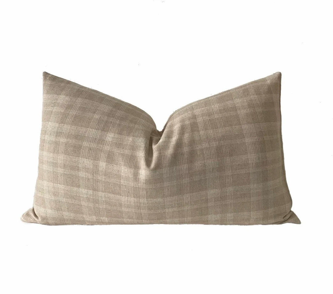 TUSCAN  Linen Plaid Pillow Cover  Boho Pillow  Country - Etsy | Etsy (US)