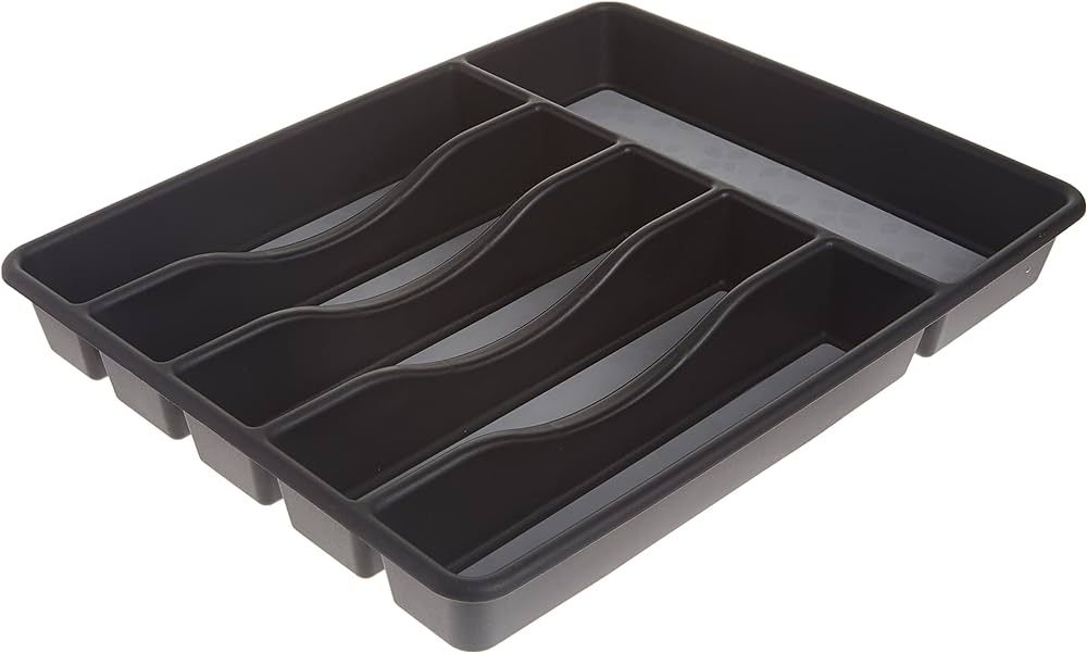Rubbermaid No-Slip Large, Silverware Tray Organizer, Black with Gray | Amazon (US)