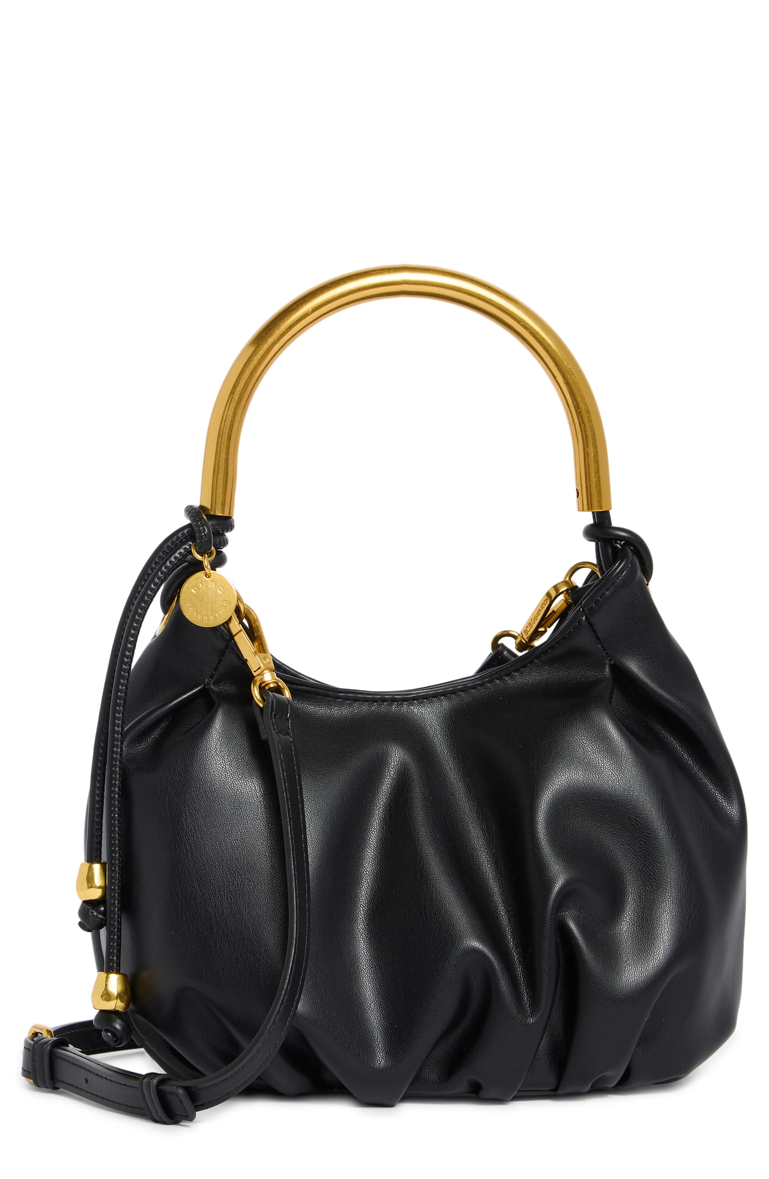BCBG Metal Handle Hobo Shoulder Bag in Chocolate at Nordstrom Rack | Nordstrom Rack