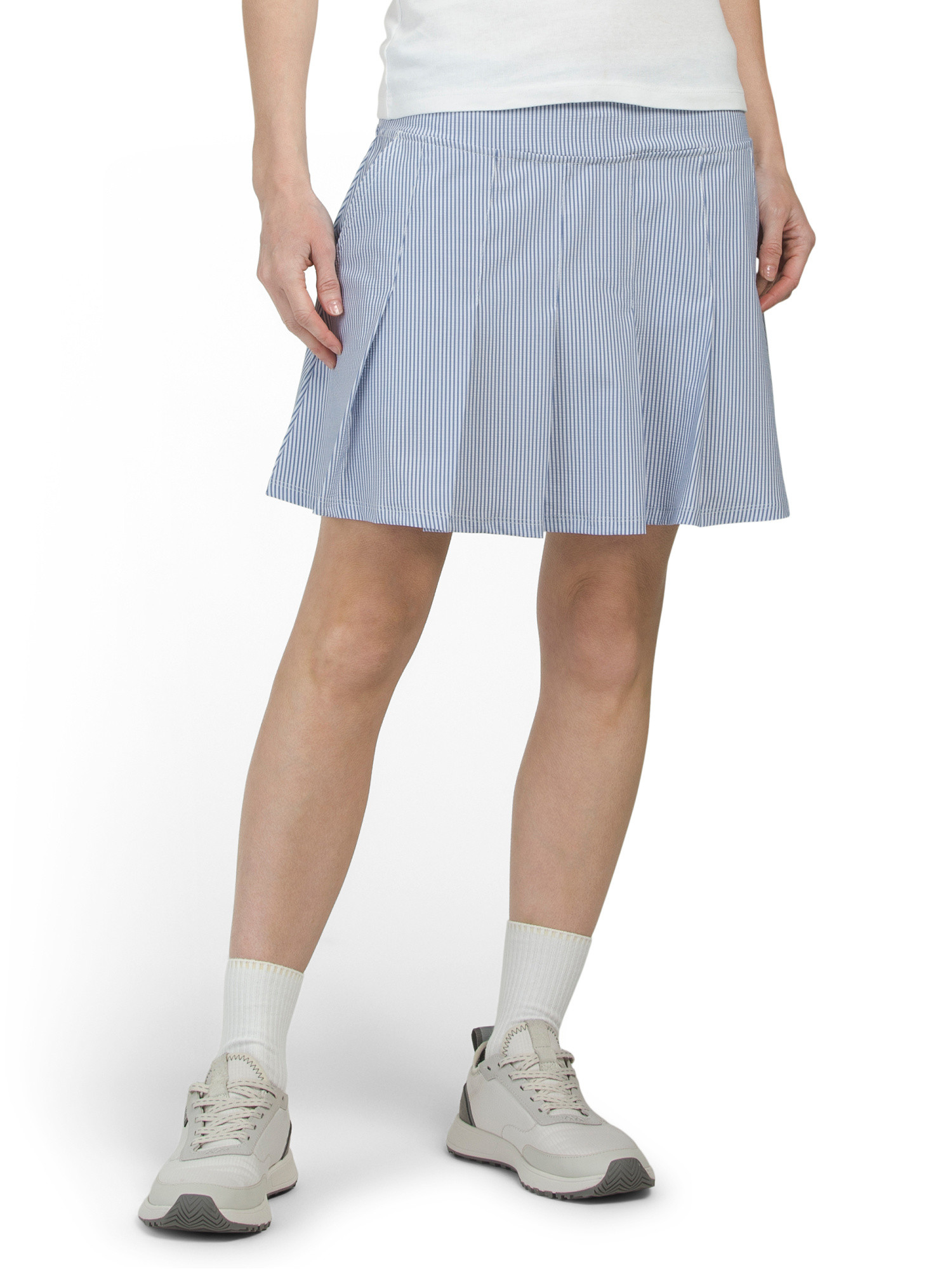 Upf 50 Seersucker Pleated Pull On Skort | TJ Maxx