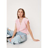 Womens Cable Knit Sleeveless V Neck Jumper Vest - Pink - L, Pink | NastyGal (UK, IE)