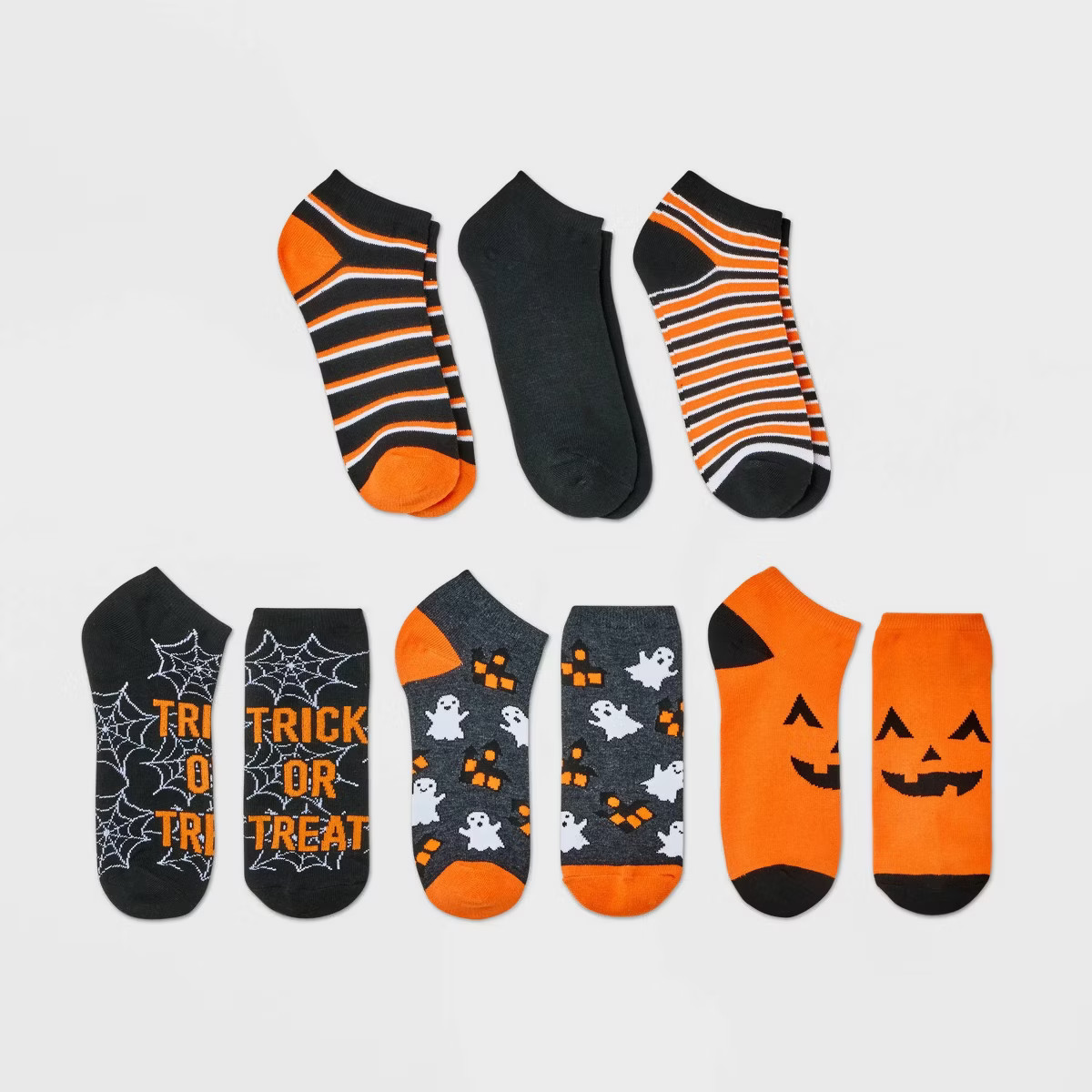 Women's Trick-or-Treat Halloween 6pk Low Cut Socks - Hyde & EEK! Boutique™ Orange/Black/White 4... | Target