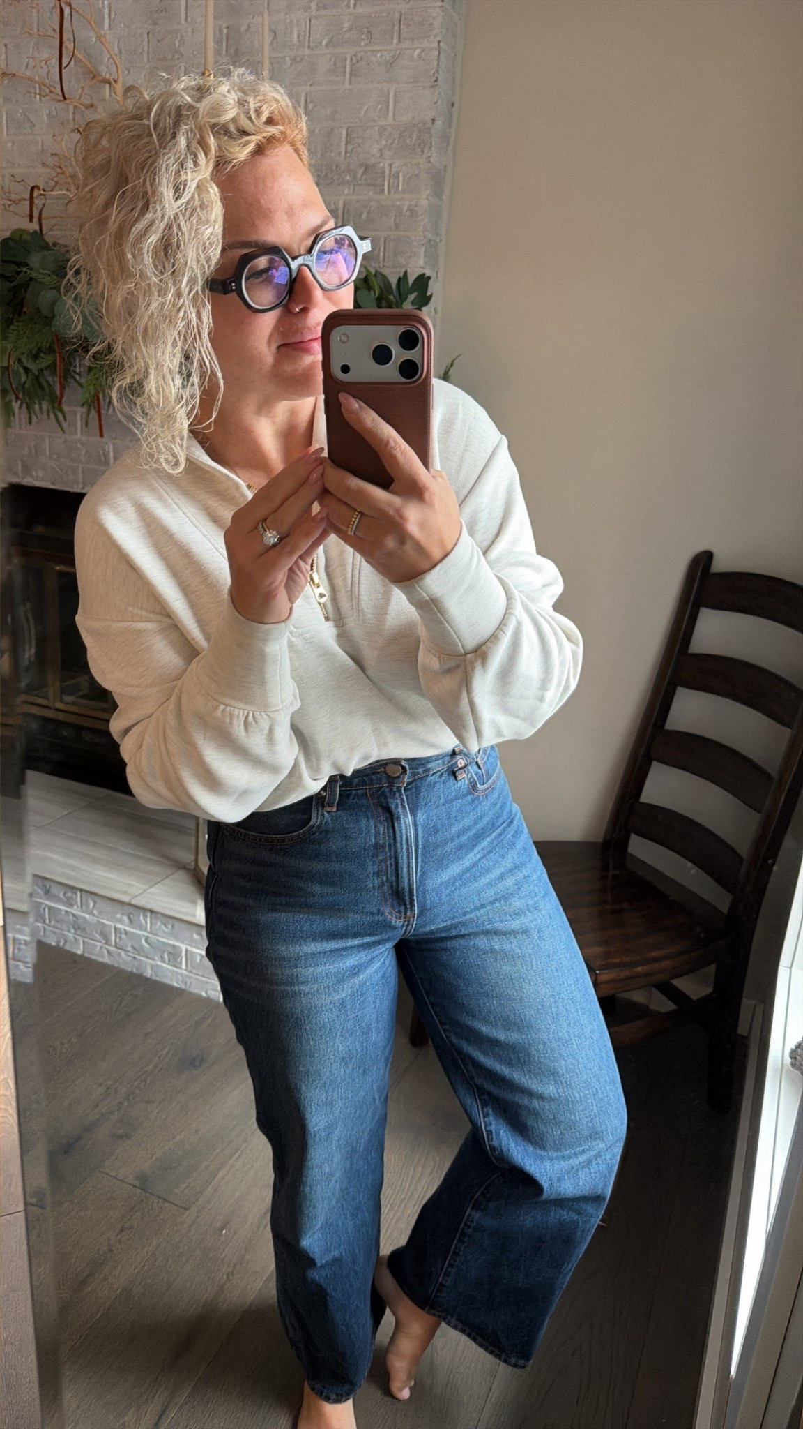 Love a good wide pair of denim and a crisp light pull over. 

Denim I’m wearing my regular 28 Short (I’m 5’3). Button and zipper fly. 

Pullover I’m wearing a small. Super soft and it’s my favorite. I’ve had it do 2+ years and still reach for it  

#LTKgiftguide #LTKdatenight #LTKjeans