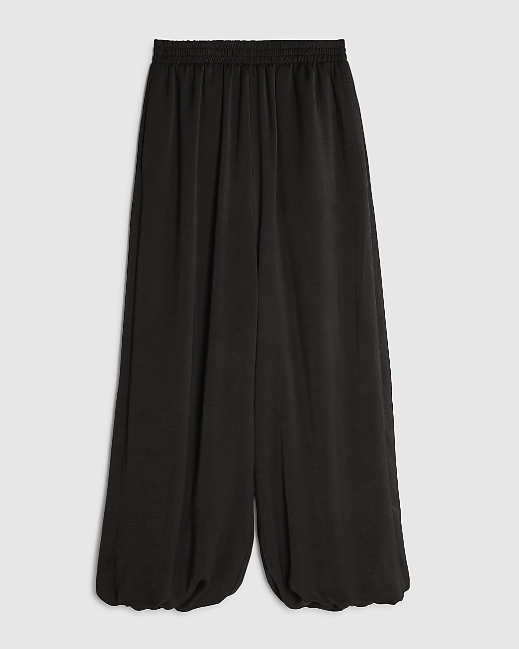 Black Satin Balloon leg trousers | River Island UK & IE