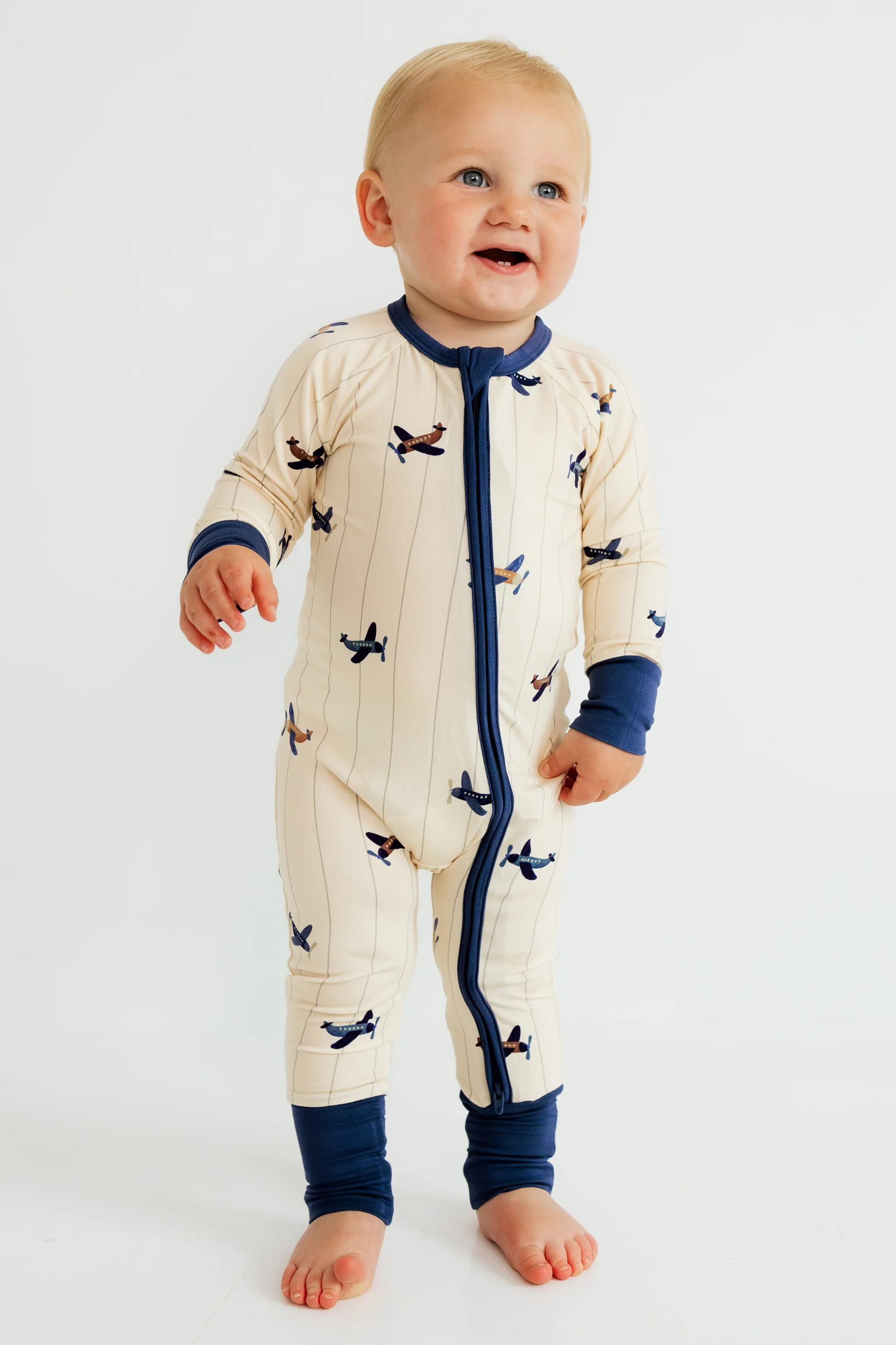Airplane Zipper Romper | Bamboo Baby Pajamas | In My Jammers | In My Jammers