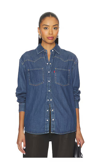 Teodora Western Shirt in Air Space | Revolve Clothing (Global)