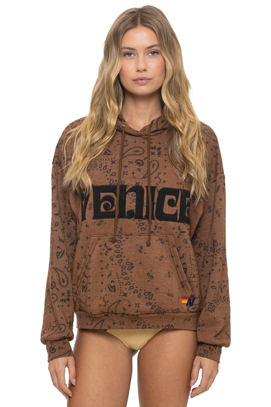BANDANA VENICE RELAXED PULLOVER HOODIE - CINNAMON | Aviator Nation