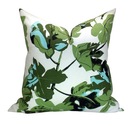 Pillow Cover Fig Leaf Original on White Floral Spark Modern | Etsy | Etsy (US)