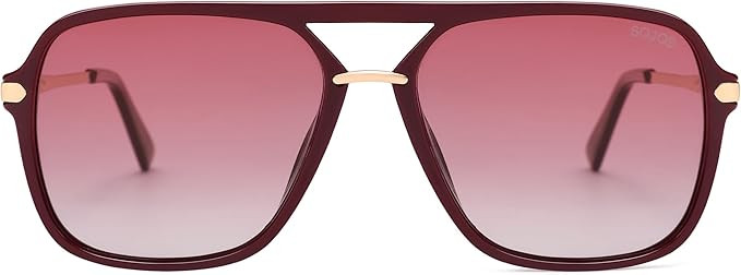 SOJOS Sunglasses for Women & Men, Square, Retro, Polarized Lens, Trendy Aviator, 90s Shades | Amazon (US)