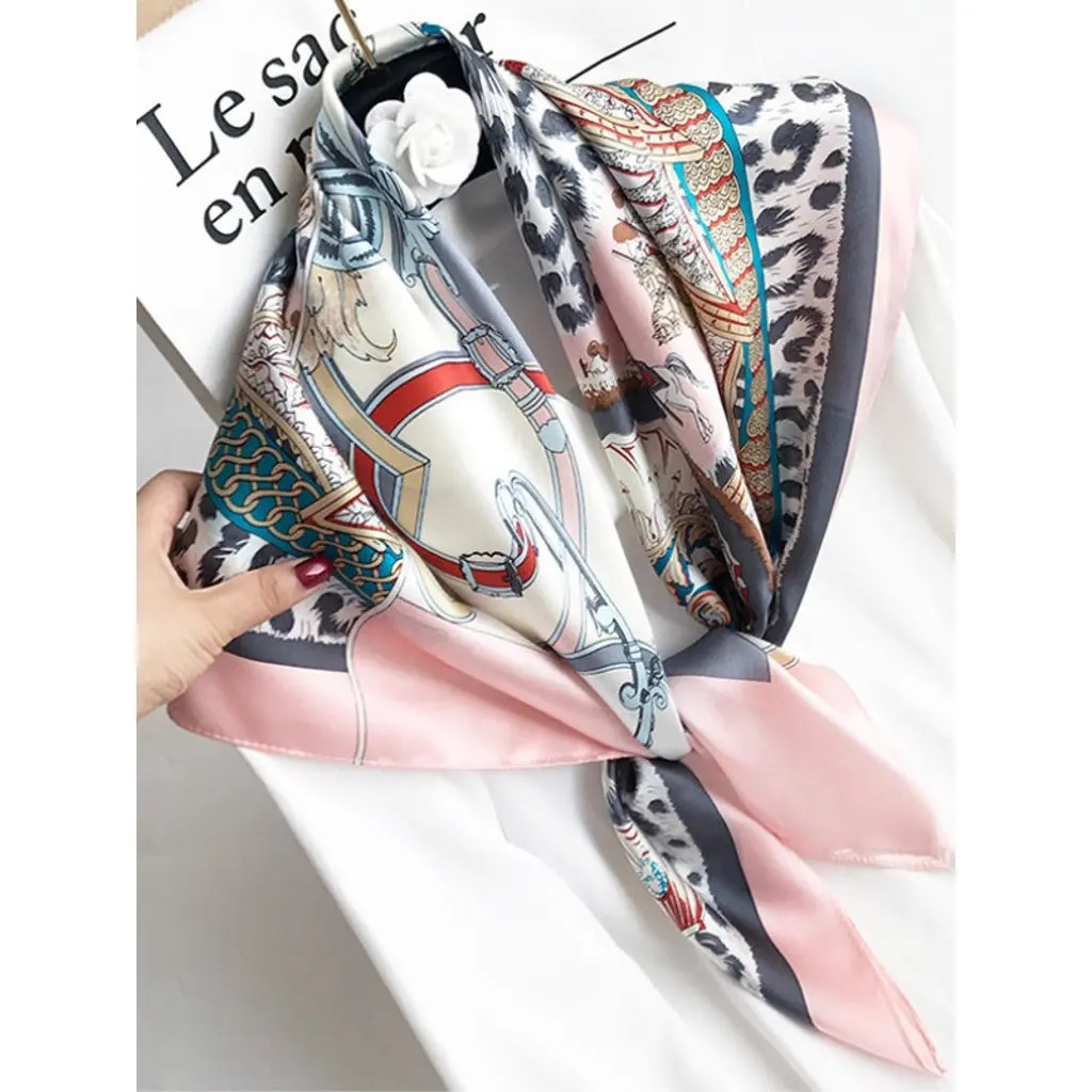 SILKSILKY Pure Mulberry Silk Printed Square Shawl Scarf in Light Pink at Nordstrom | Nordstrom