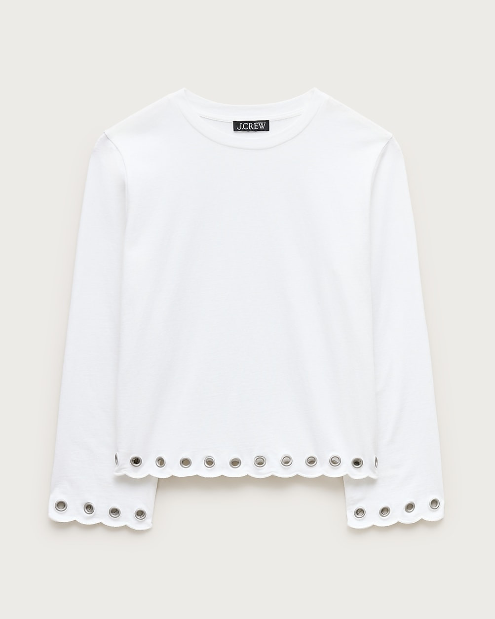 Boyfriend jersey relaxed long-sleeve T-shirt with grommets | J. Crew US
