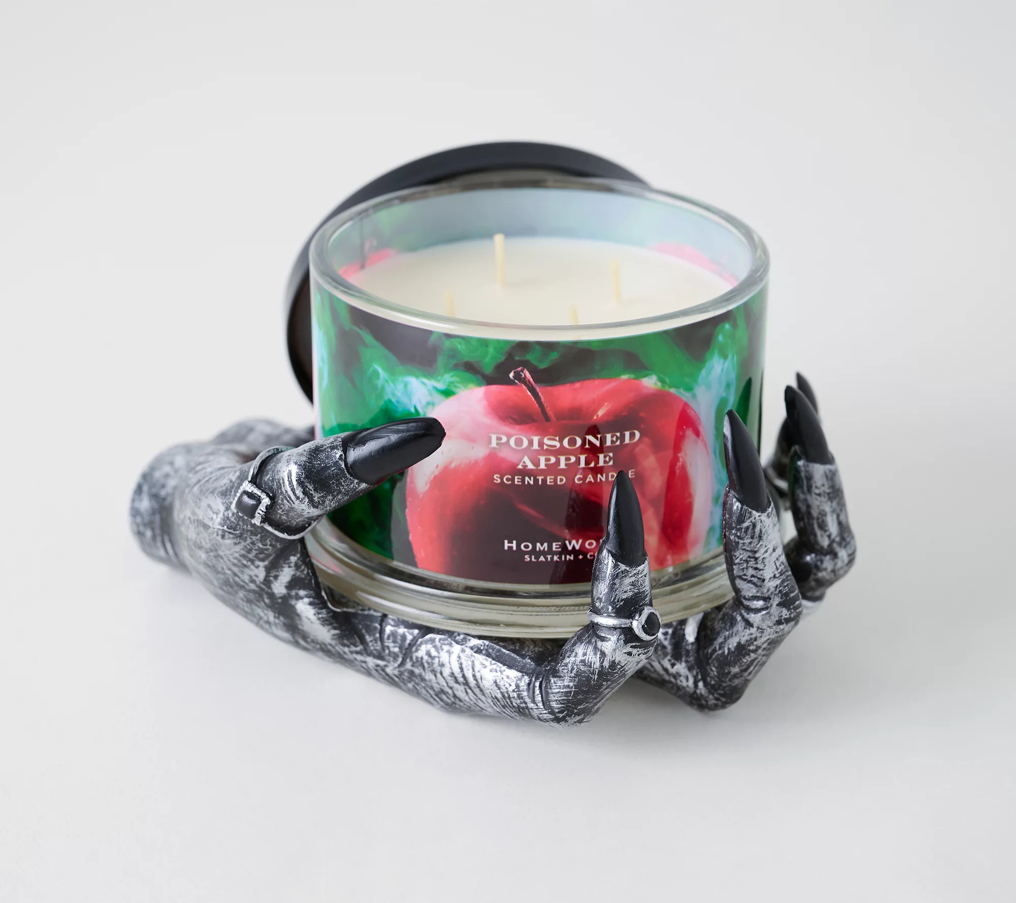 HomeWorx by Slatkin + Co. Witch Hand Pedestal w/ 18oz Candle | QVC