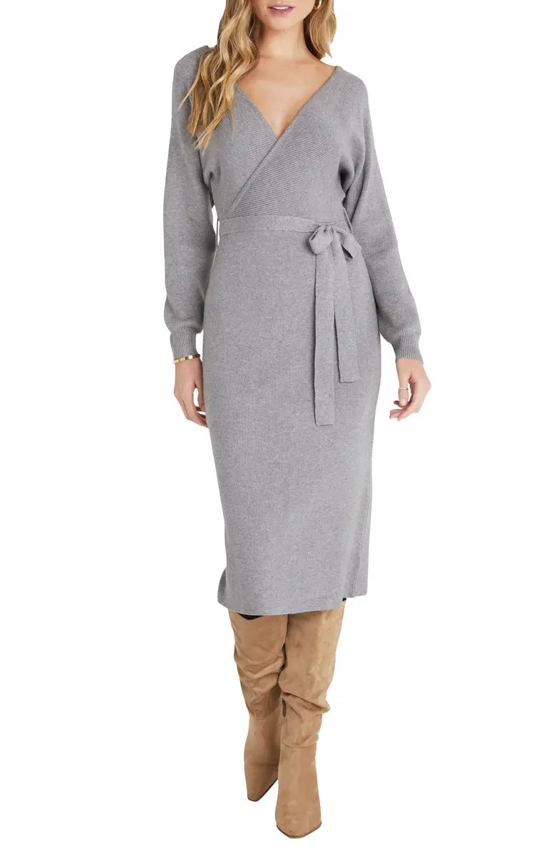Drape Long Sleeve Wrap Sweater Dress | Nordstrom