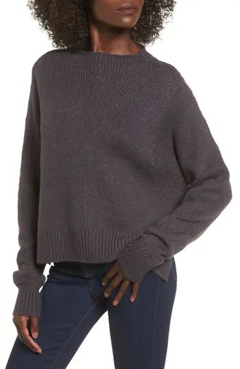 Women's Leith Fuzzy Side Slit Sweater | Nordstrom
