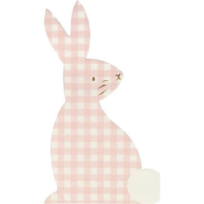 Set of 16 Gingham Bunny Napkins | Maisonette