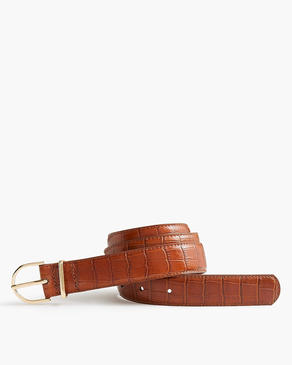 Embossed leather croc buckle belt | J.Crew Factory