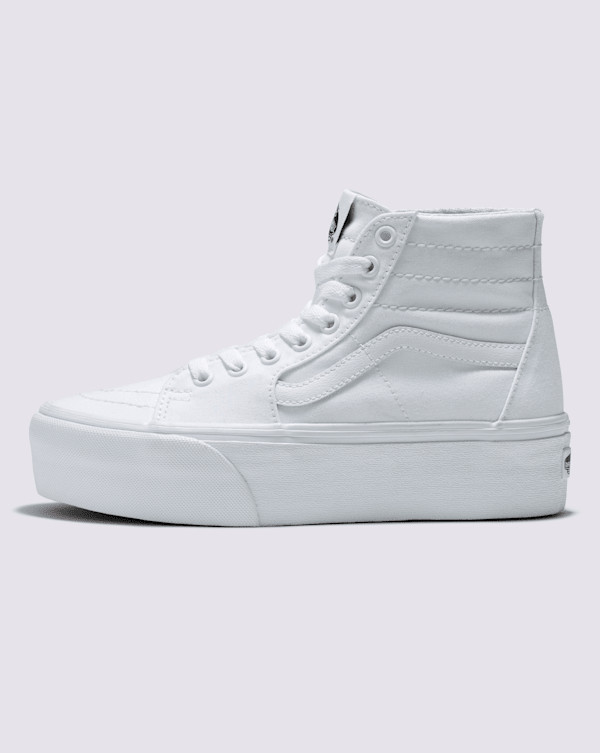 Vans Sk8-Hi Tapered Stackform Shoes (True White) - 5.5 Boys / 7.0 Women | Vans (US)