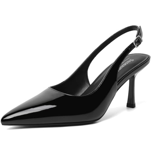 Susanny Slingback Heels for Women Pointed Closed Toe Stiletto Kitten Women's Sexy High Heeled Pum... | Amazon (US)