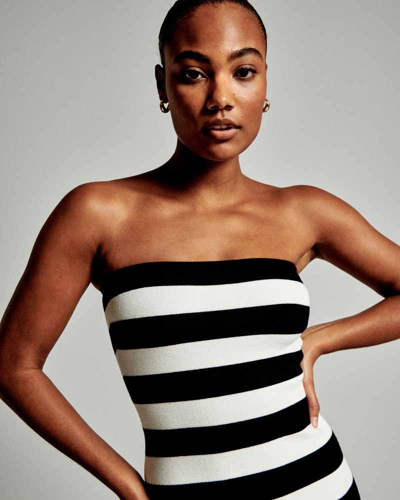 Strapless Midi Sweater Dress | Abercrombie & Fitch (US)