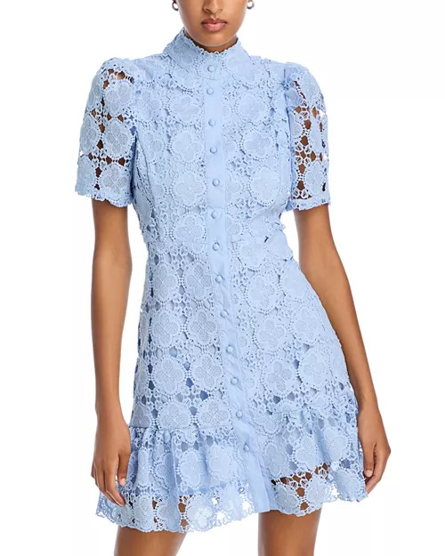 AQUA Floral Lace Mock Neck Mini Dress -Exclusive  | Bloomingdale's Women | Bloomingdale's (US)