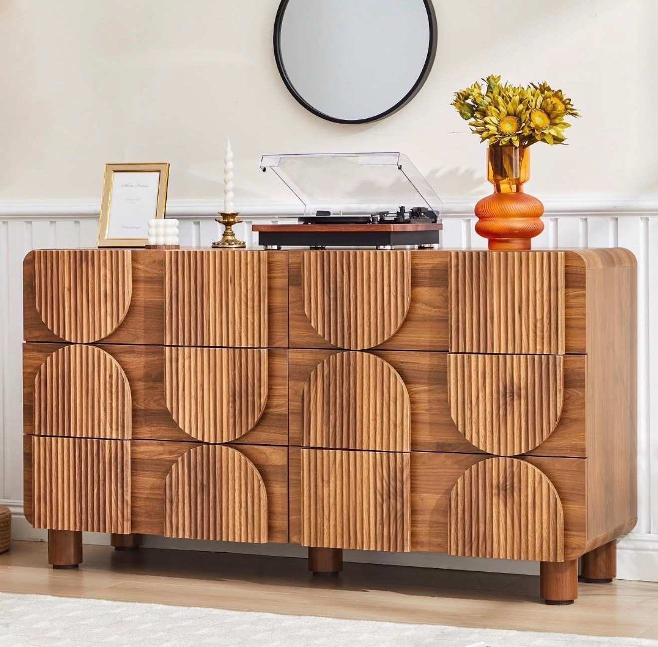 Fluted Dresser for Bedroom with 6 Drawers, 54" Wide Mid Century Modern Chest of Drawers

#LTKHome #LTKSaleAlert #LTKMothersDay