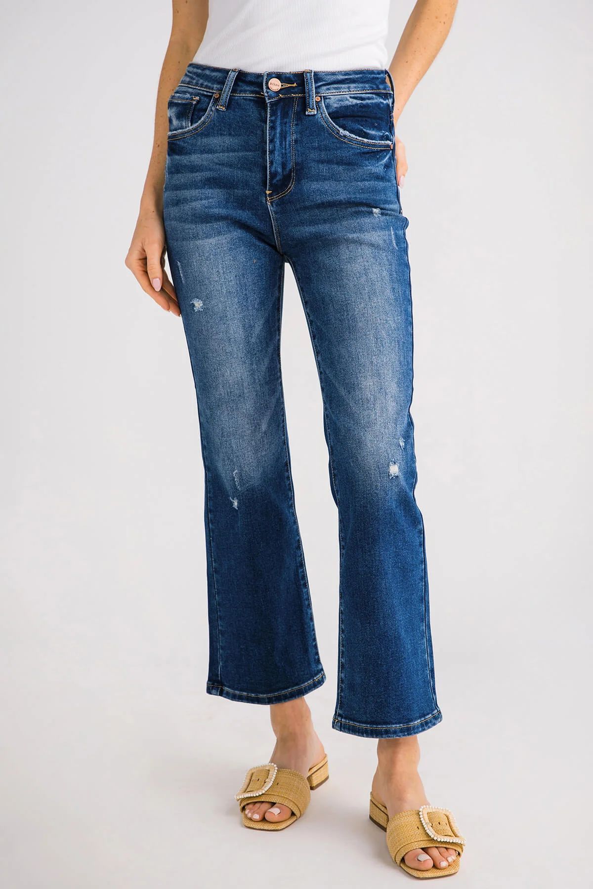 Risen Emily High Rise Ankle Bootcut Jeans | Social Threads