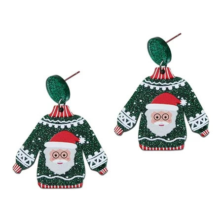 Sweater Christmas Earrings Cute Christmas Dangle Earrings for Xmas Green | Walmart (US)