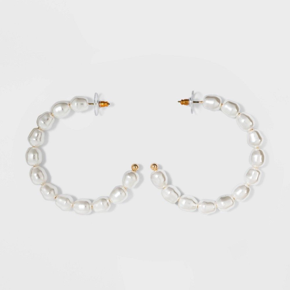 SUGARFIX by BaubleBar Pearl Hoop Earrings - Pearl, White | Target