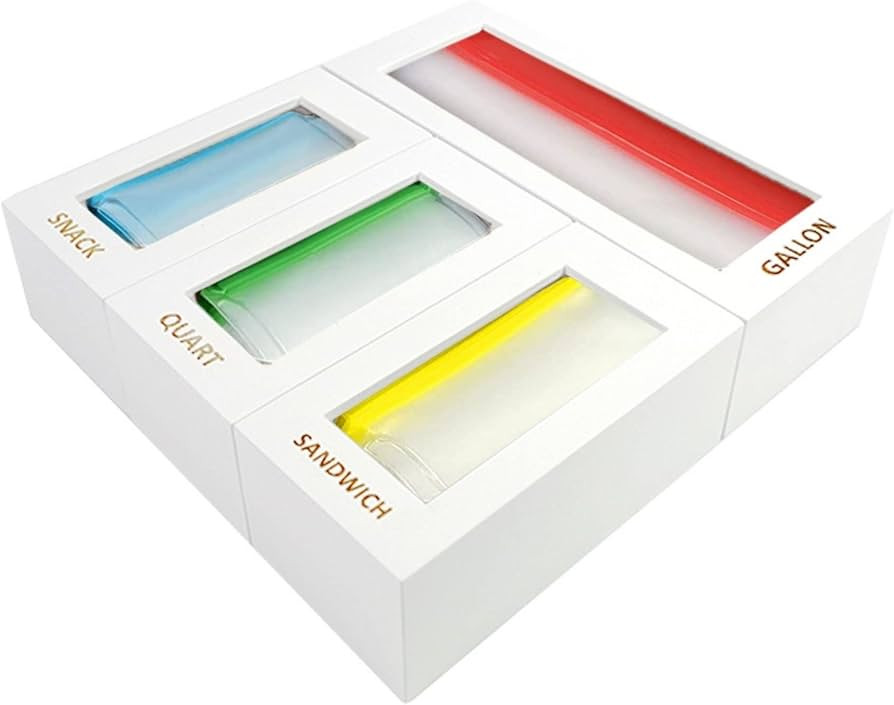 Genki Bamboo Ziplock Bag Storage Organizer for Kitchen Drawer - Food Plastic Baggie Dispenser - C... | Amazon (US)