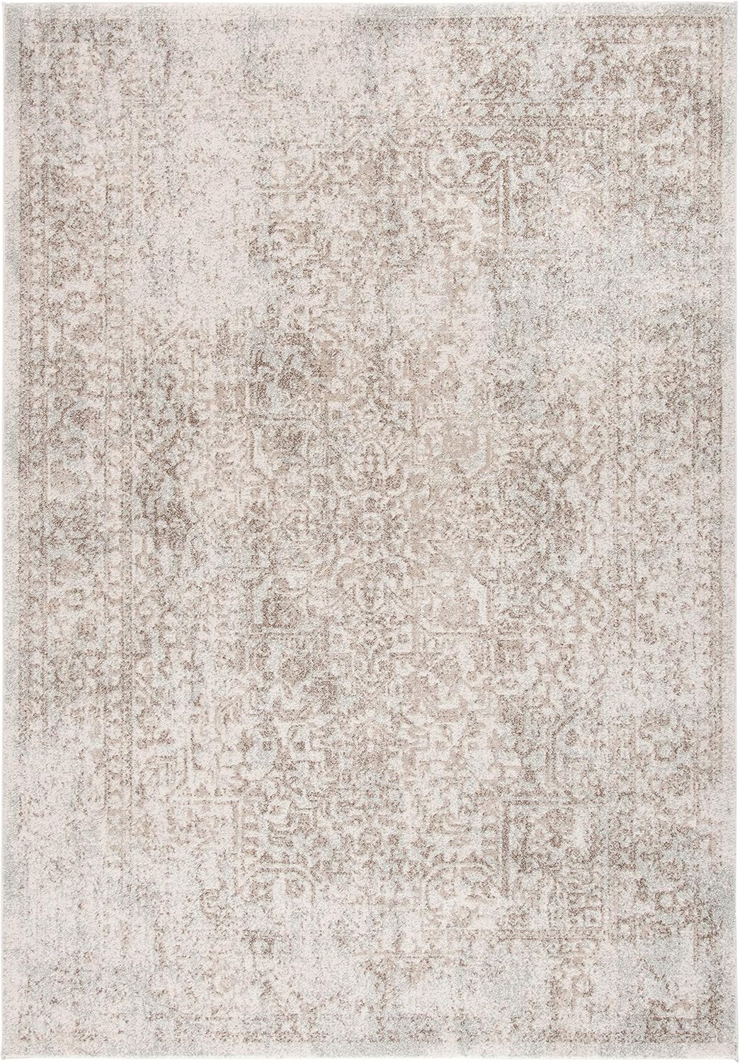 SAFAVIEH Evoke Collection Area Rug - 9' x 12', Ivory & Taupe, Oriental Distressed Design, Non-She... | Amazon (US)