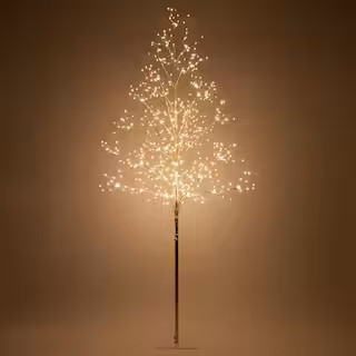 6 ft. Artificial Gold Lighted Tree with 750 Warm White LED Fairy Lights | The Home Depot
