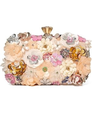 Floral Clutch Purse for Women - Elegant Flower Evening Purse with Detachable Chain for Wedding, P... | Amazon (US)