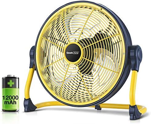 Geek Aire Fan, Battery Operated Floor Fan, Rechargeable Powered High Velocity Portable Fan with M... | Amazon (US)