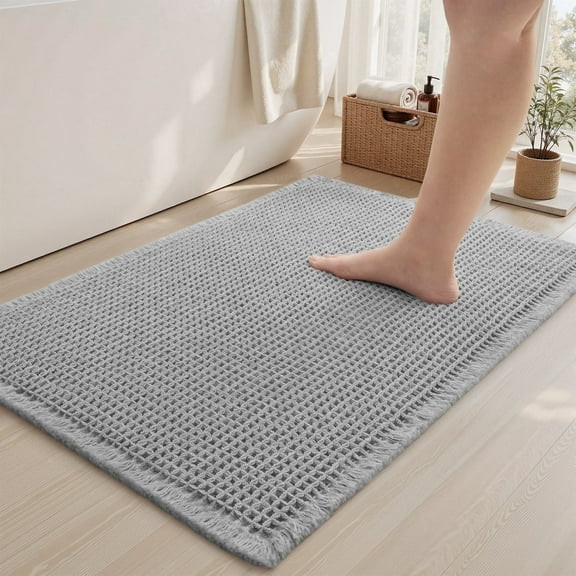 SIXHOME Bathroom Rugs Waffle Bath Rug Super Soft Absorbent Non Slip Bath Mat Beside Tub Rubber Ba... | Walmart (US)
