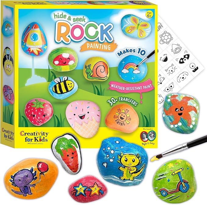 Creativity For Kids Hide and Seek Rock Painting Kit - Arts and Crafts for Kids Ages 6-8+, Gifts f... | Amazon (US)
