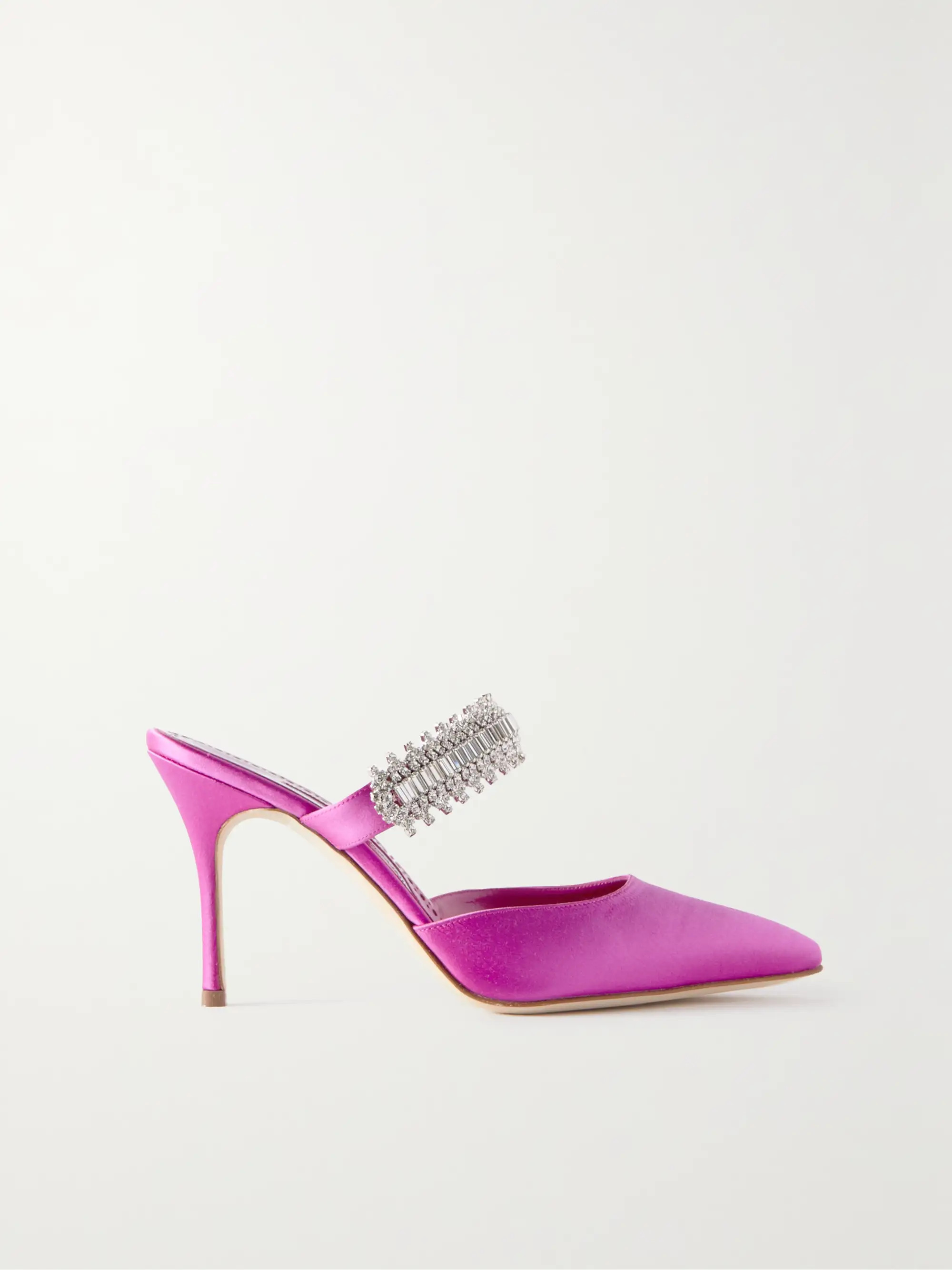 Lutara 105 crystal-embellished satin mules | NET-A-PORTER (US)